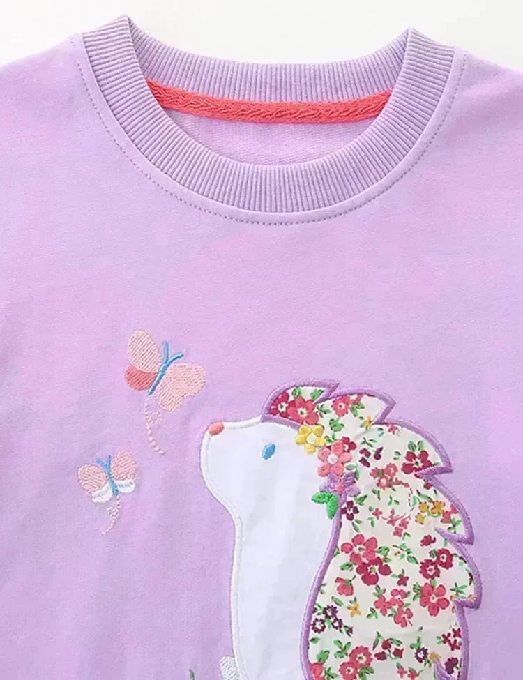 Floral Hedgehog Appliqué Sweatshirt - Image 3