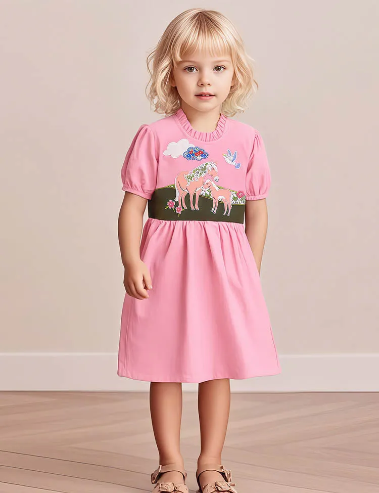 Floral Horse Appliqué Dress - Image 2