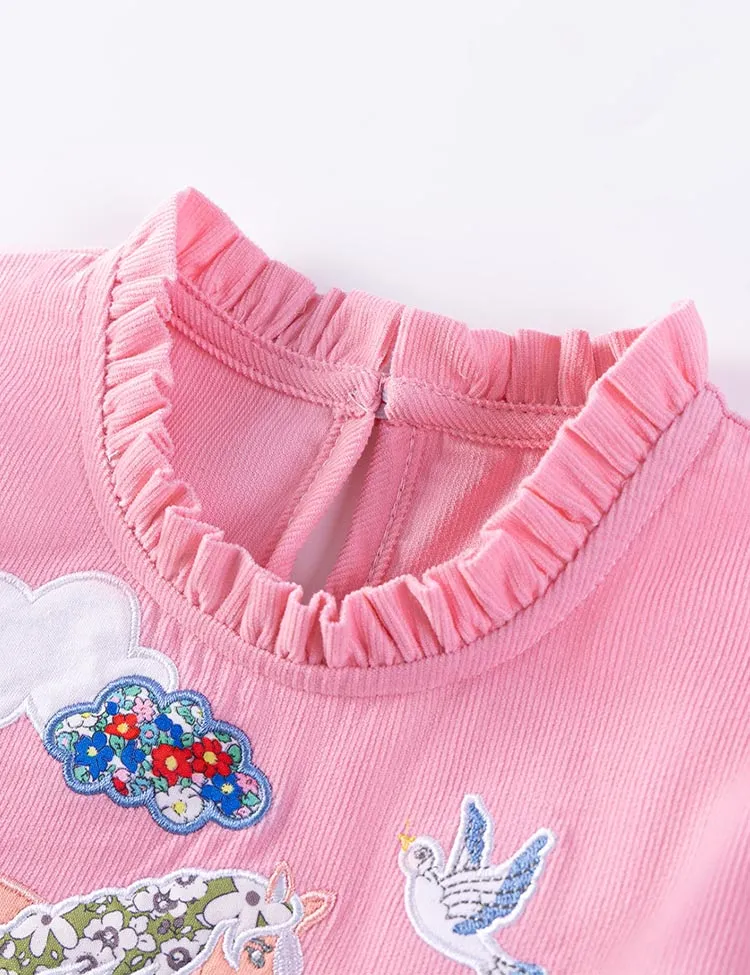 Floral Horse Appliqué Dress - Image 3