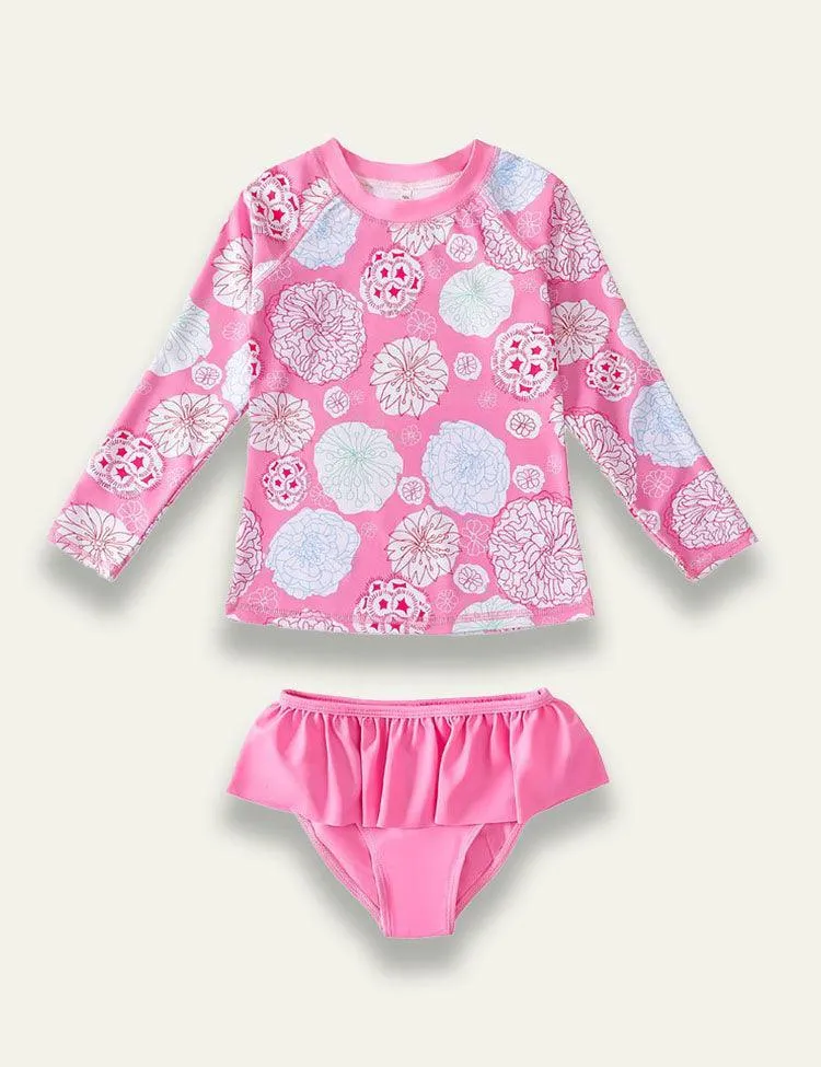 Floral Long-sleeved Swimsuit - Image 3