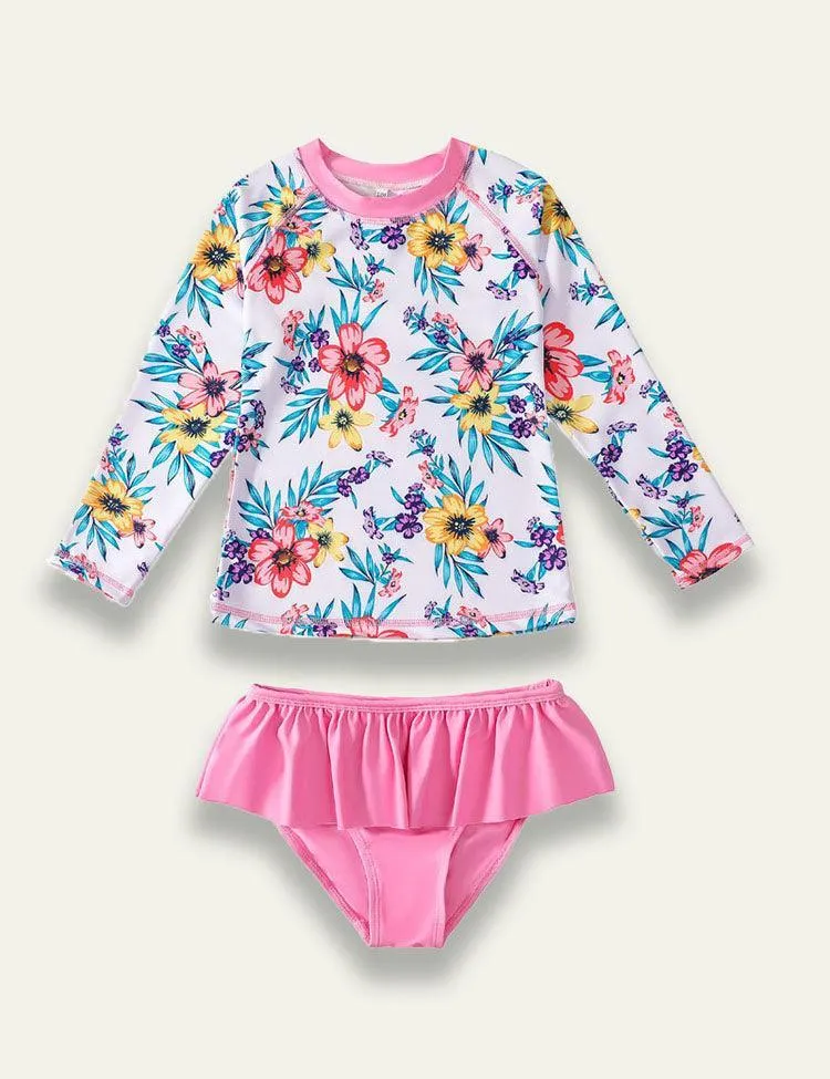 Floral Long-sleeved Swimsuit - Image 4