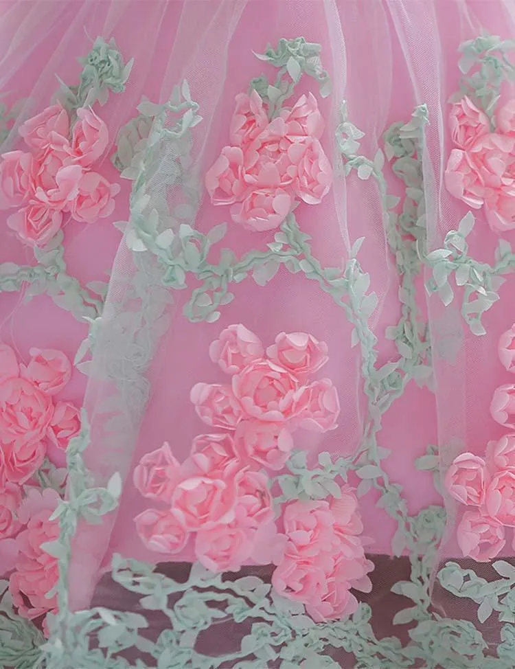 Floral Mesh Party Dress - Image 2
