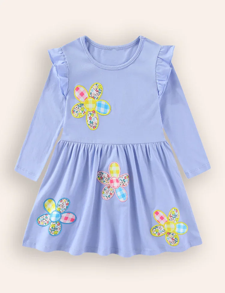 Floral Patchwork Applique Dress