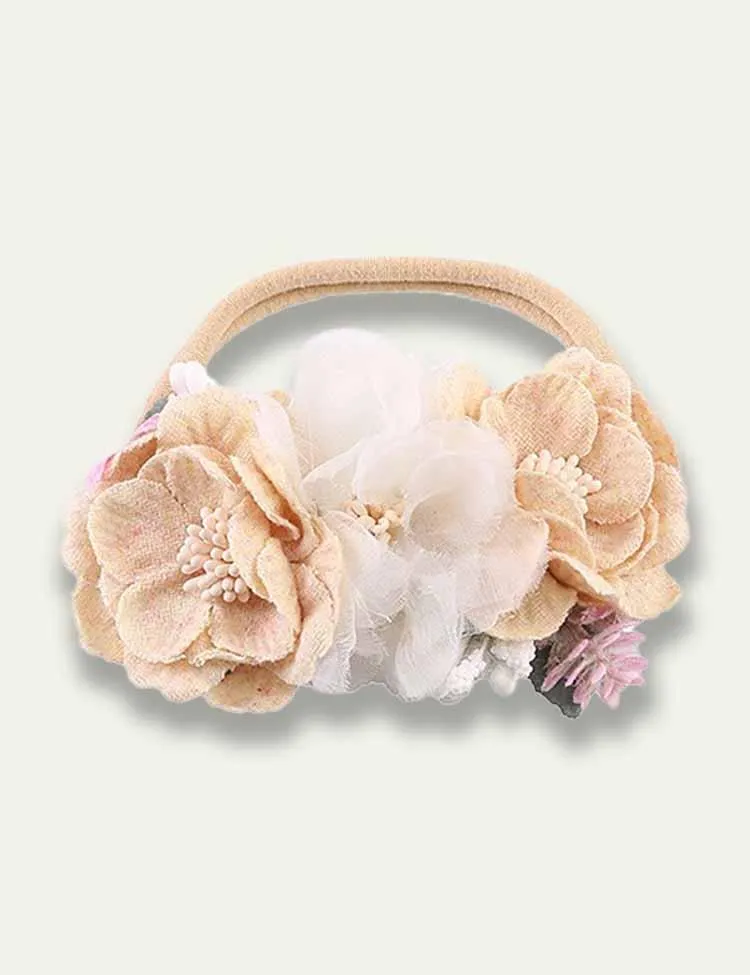 Floral Pearl Tulle Headband - Image 2