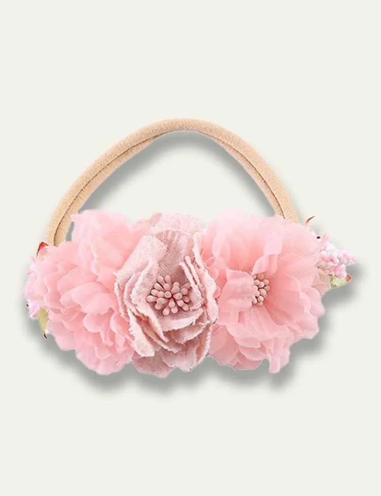 Floral Pearl Tulle Headband - Image 3