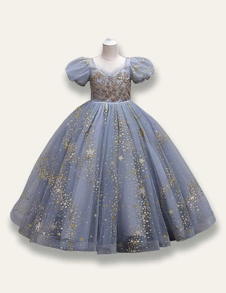 Floral Princess Starry Tulle Dress - Image 2
