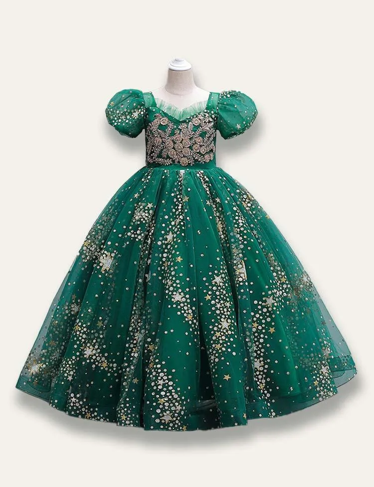 Floral Princess Starry Tulle Dress - Image 3