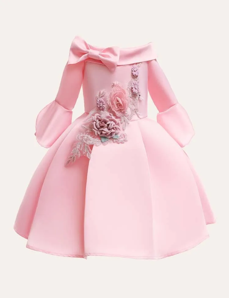Floral Print Long Sleeve Party Dress - Image 3