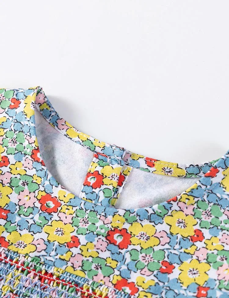 Floral Print Long-sleeved Cotton Dress - Image 4