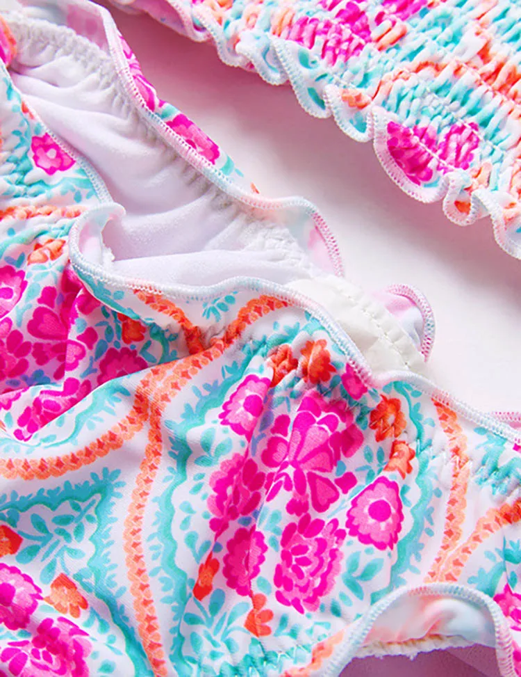 Floral Print Split Swimsuit - Image 3