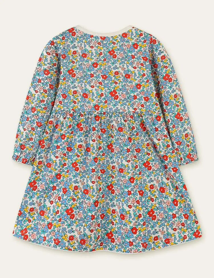 Floral Printed Long Sleeve Dress - Image 2