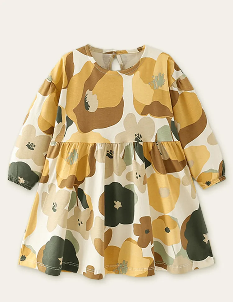 Floral Printed Long Sleeve Dress