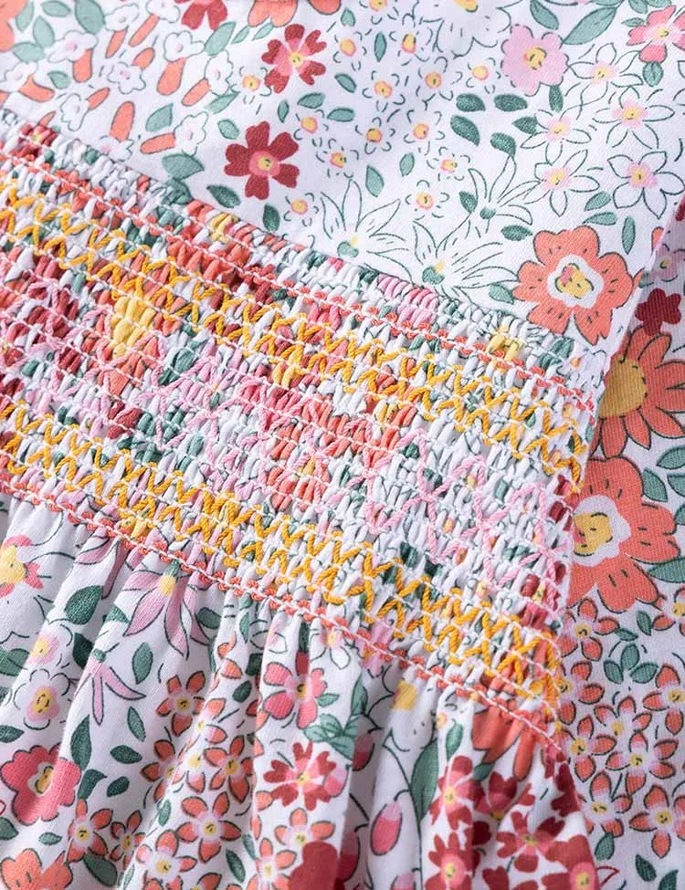 Floral Printed Long Sleeves Cotton Dress - Image 3