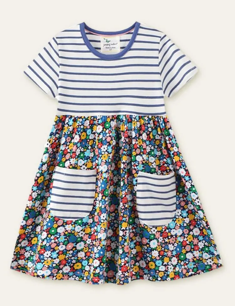 Floral Printed Striped Dress