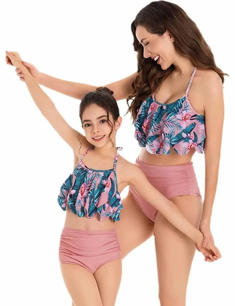Floral Ruffle Family Matching Swim Suit - Image 2