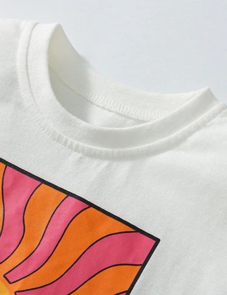 Floral Sun Printed T-Shirt Set - Image 3