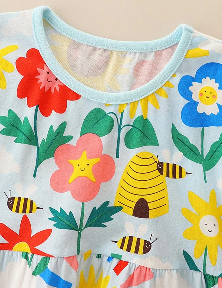 Flower Bee Printed Dress - Image 2