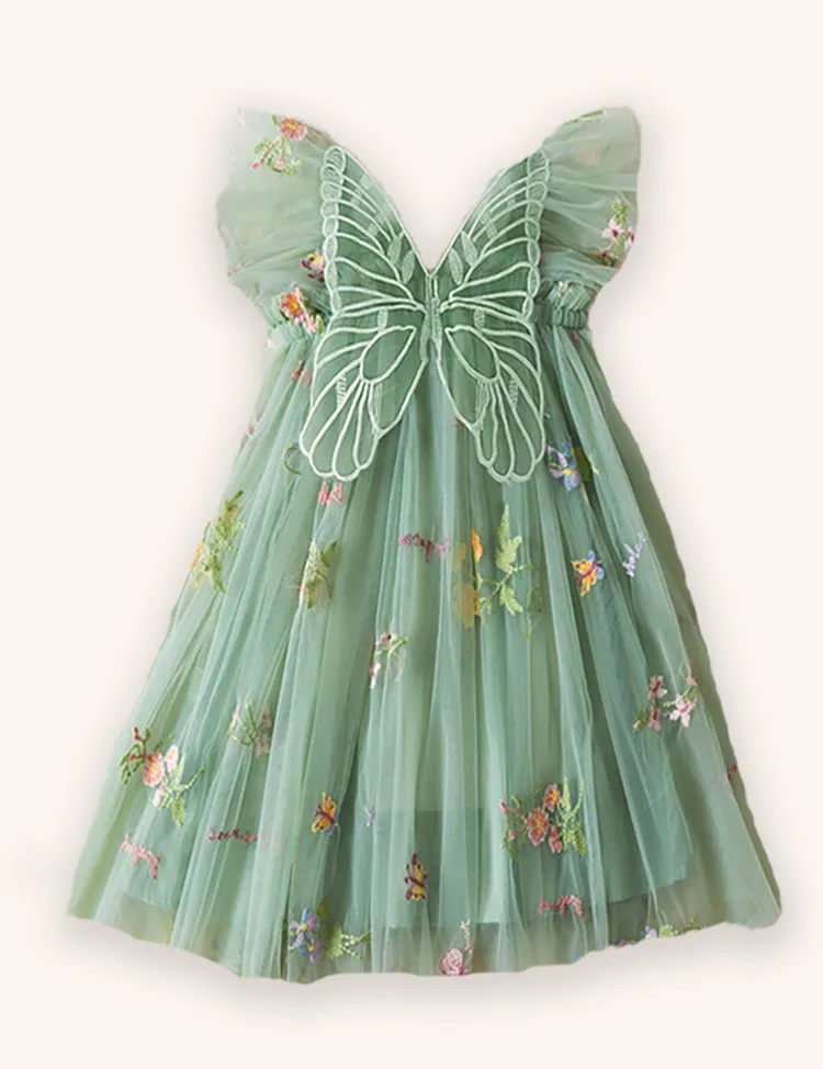 Flower Butterfly Embroidered Dress - Image 5