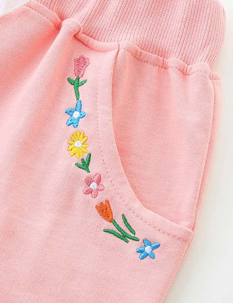 Flower Embroidered Cotton Shorts - Image 4