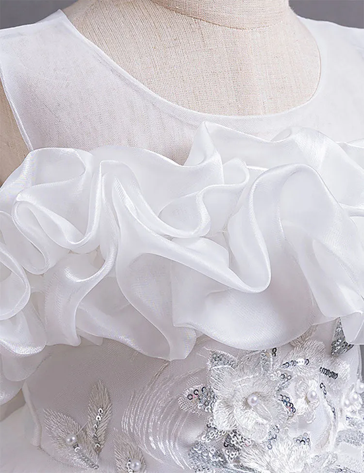 Flower Embroidered Long Princess Dress - Image 4