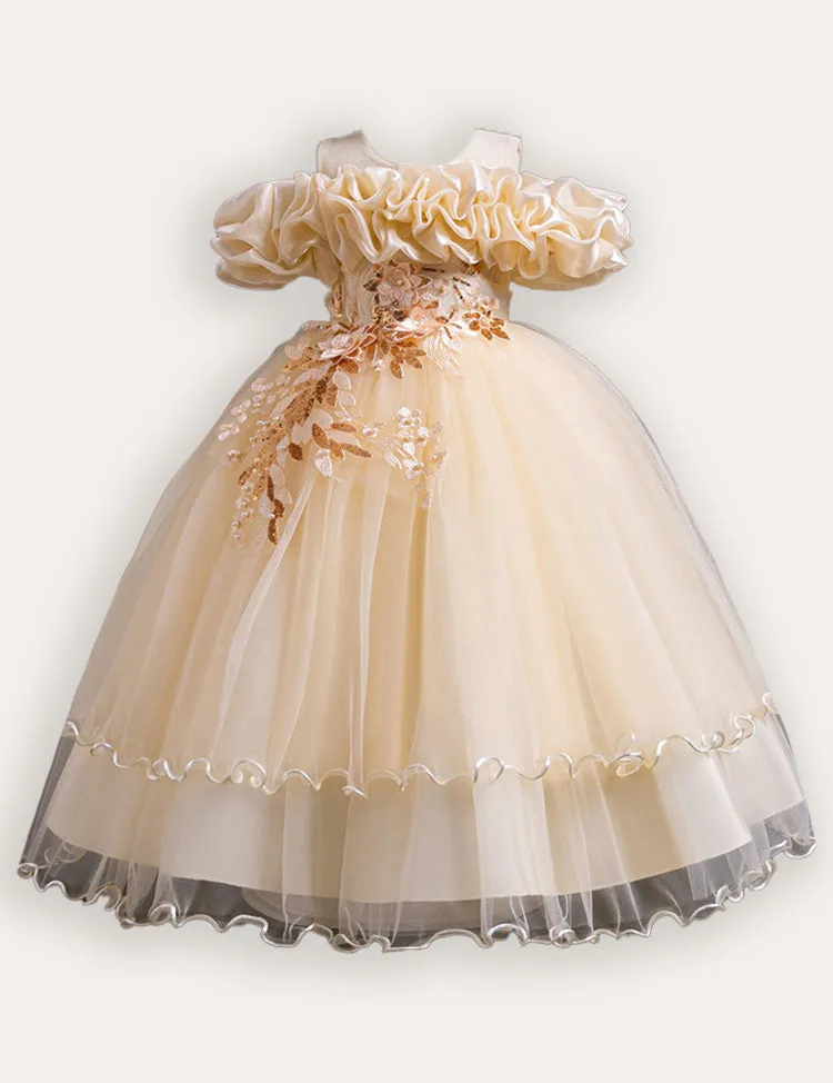 Flower Embroidered Long Princess Dress - Image 7