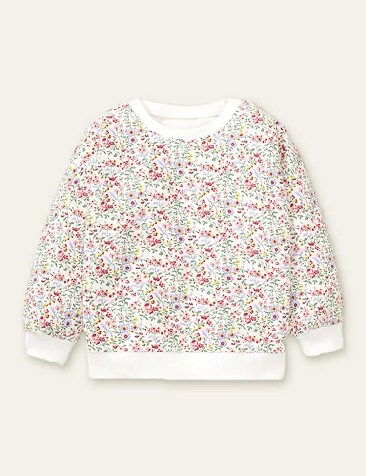 Flower Embroidered Strap Dress + Floral Printed Sweatshirt - Image 3