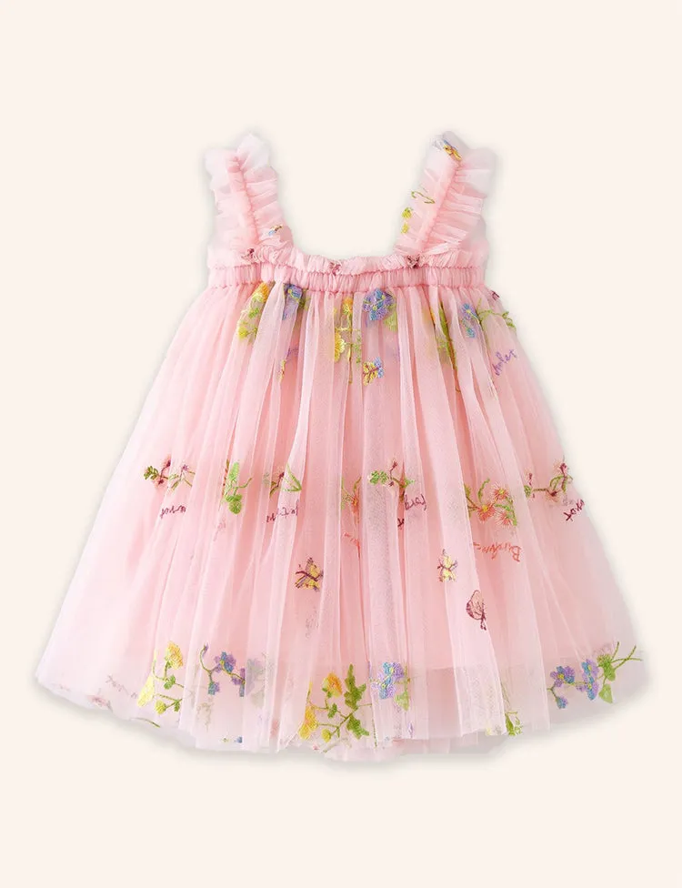 Flower Embroidery Tulle Dress - Image 2
