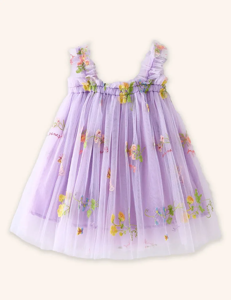 Flower Embroidery Tulle Dress - Image 4