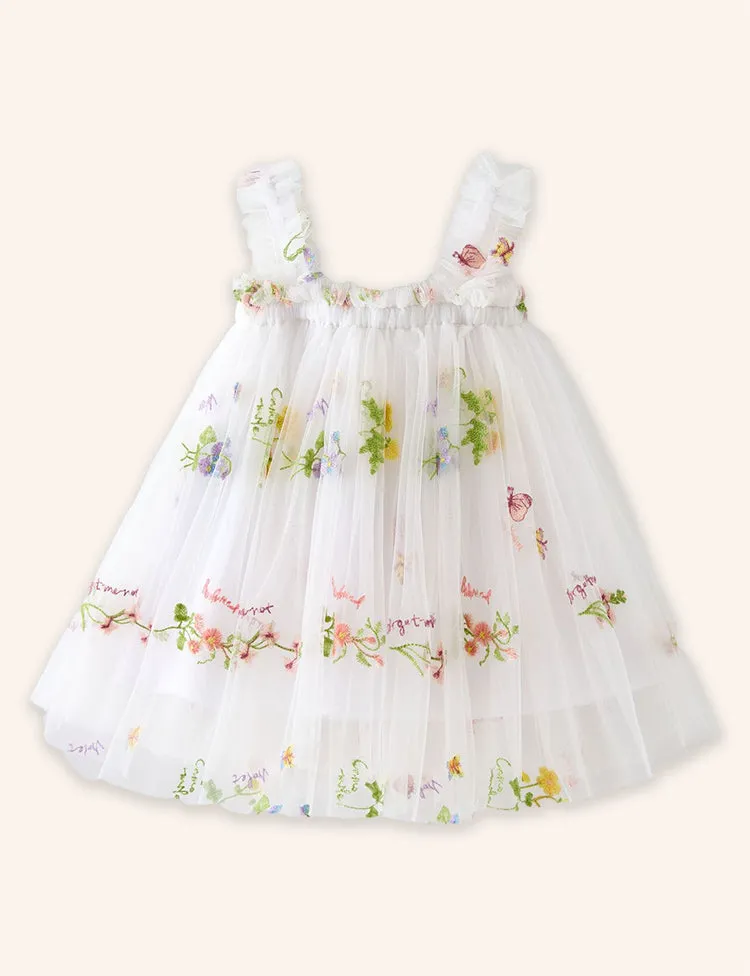 Flower Embroidery Tulle Dress - Image 6