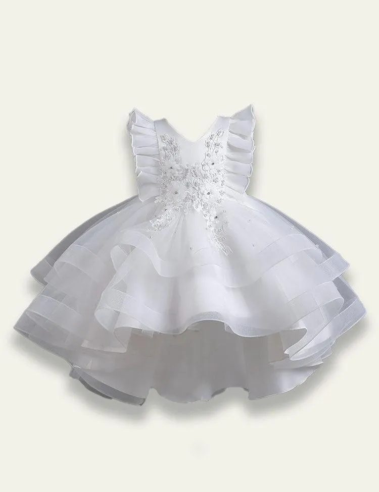 Flower Embroidery Mesh Party Dress - Image 4