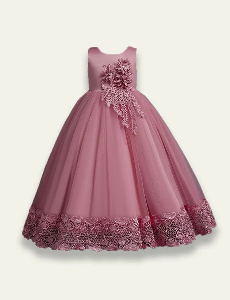 Flower Flat Tail Long Tail Party Dress - Image 5