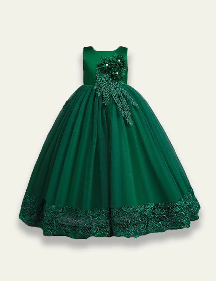 Flower Flat Tail Long Tail Party Dress - Image 6