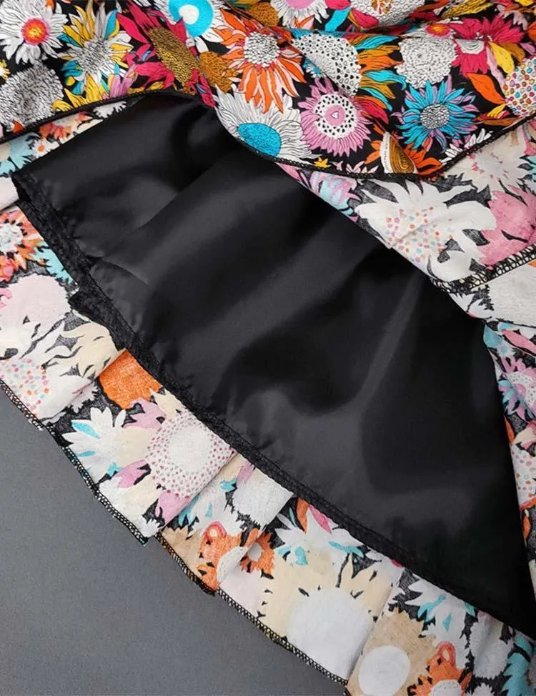 Flower Pleated Skirt - Image 3