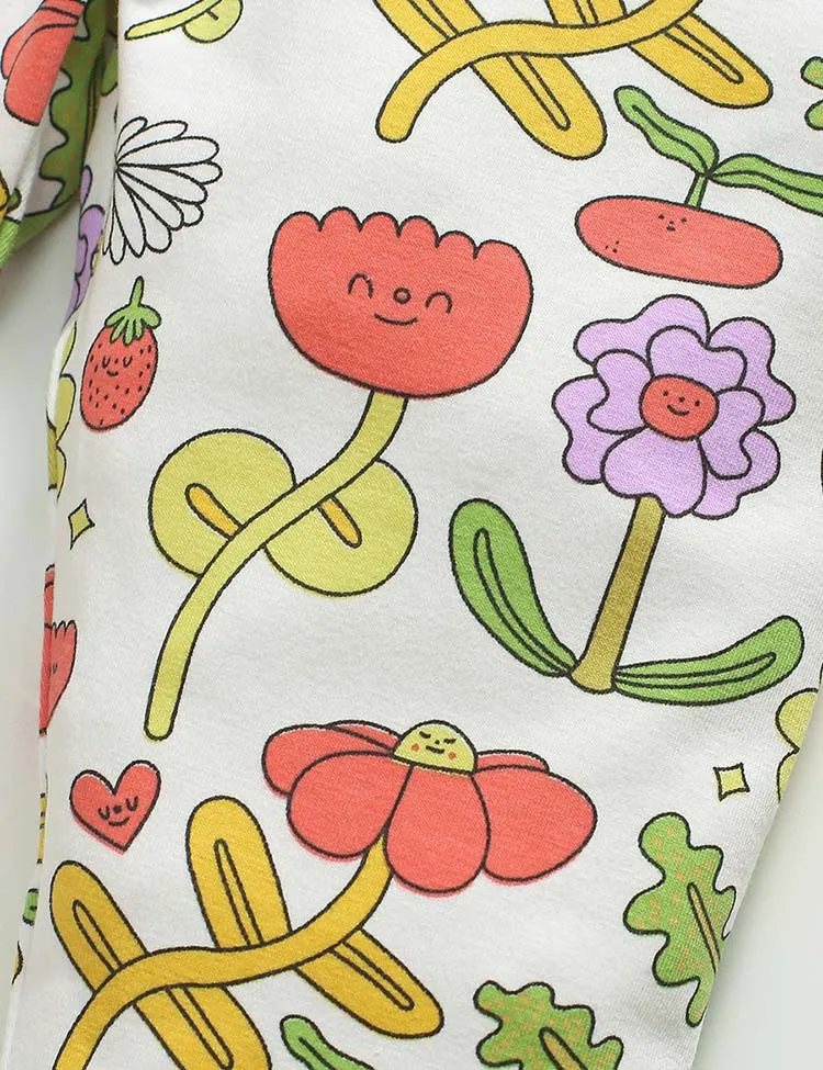 Flower Print Cotton Leggings - Image 2
