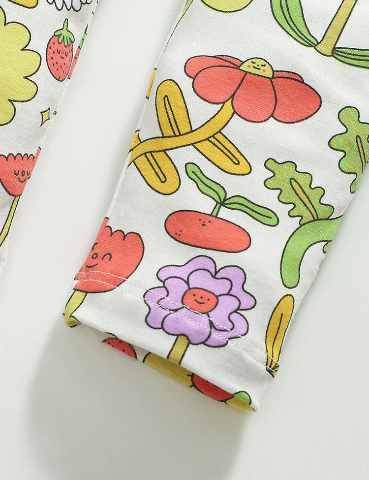 Flower Print Cotton Leggings - Image 3