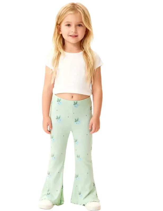 Flower Print Flared Leggings - Image 3