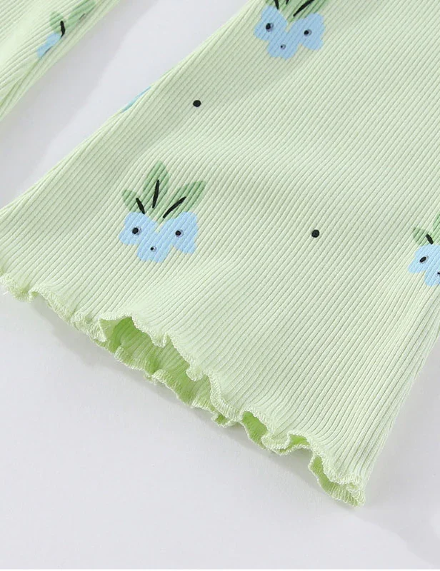Flower Print Flared Leggings - Image 4