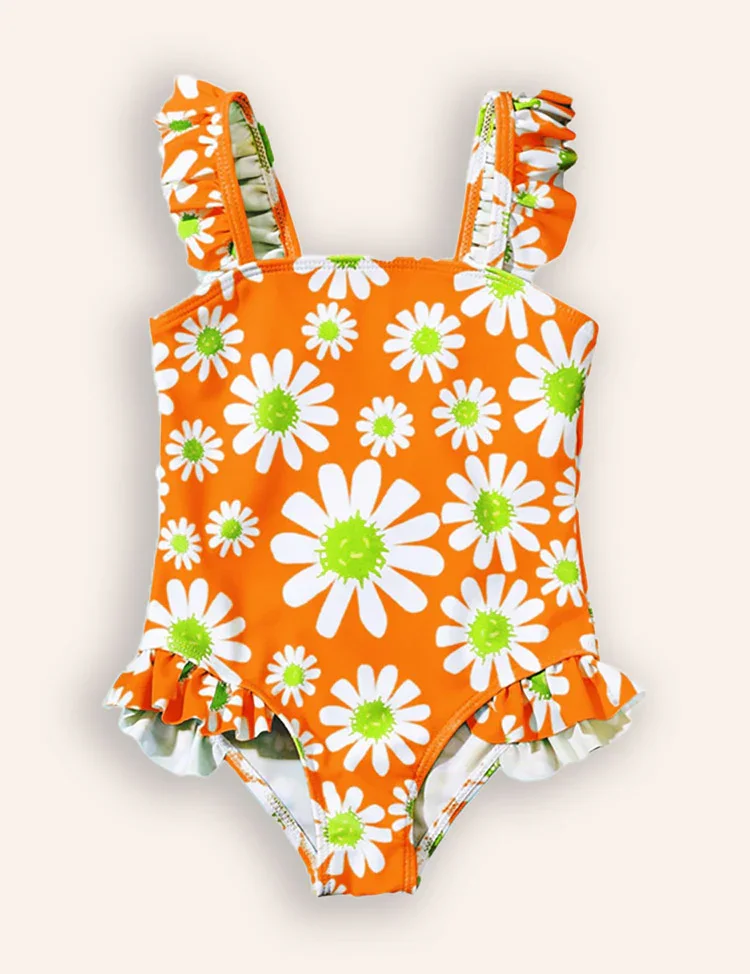 Flower Print One-piece Swimsuit - Image 3