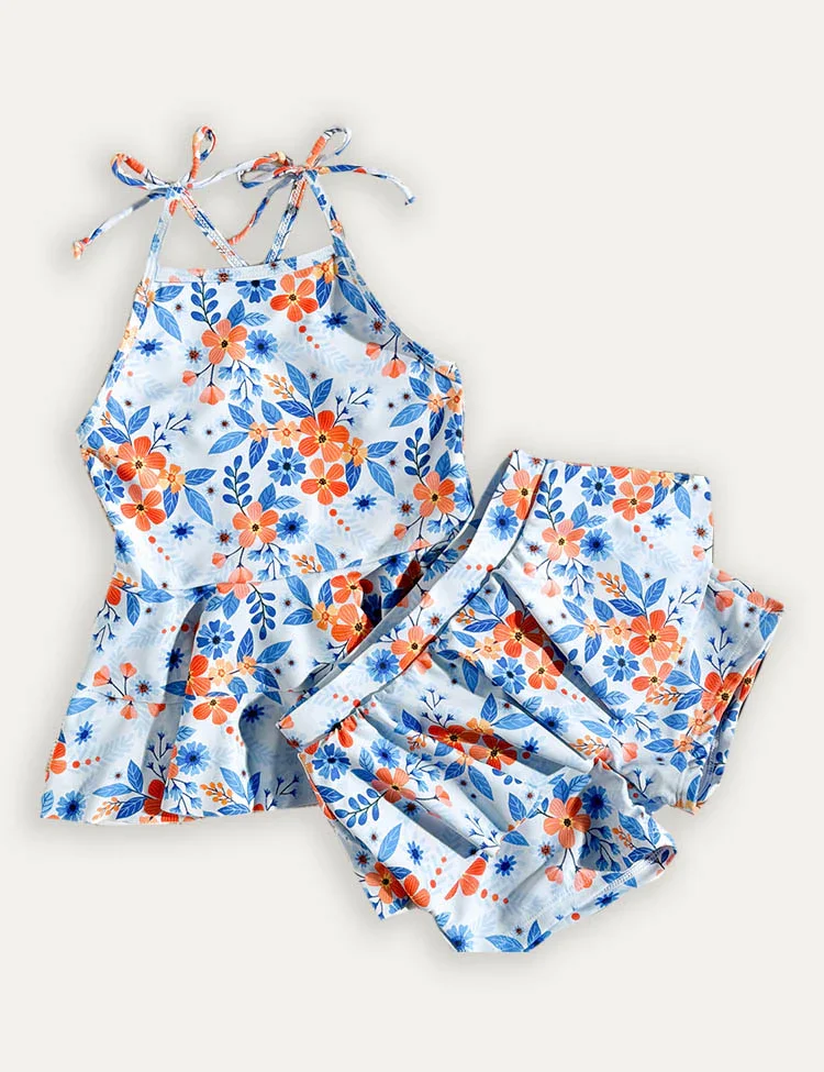 Flower Print Swimsuit Set - Image 4