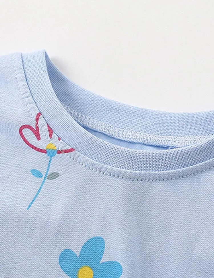 Flower Printed Round Neck Set - Image 3