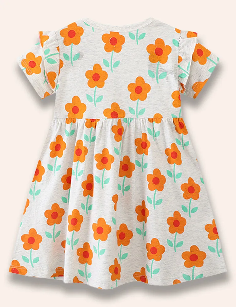 Flower Printed Ruffled Dress - Image 2