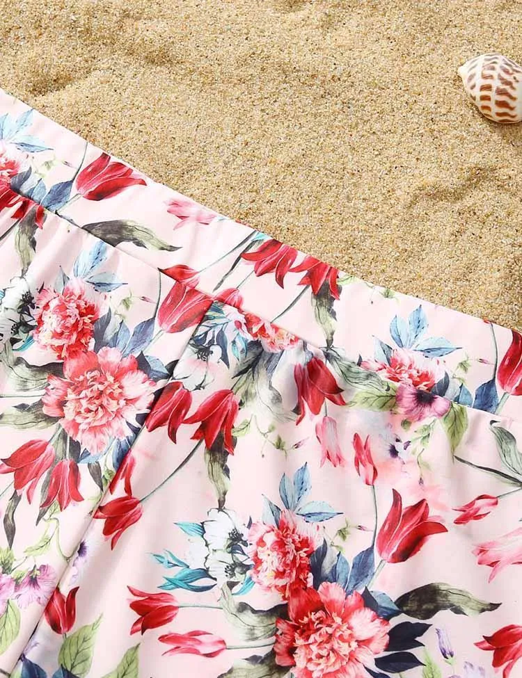 Flower Printed Ruffles Family Matching Swim Suit - Image 3