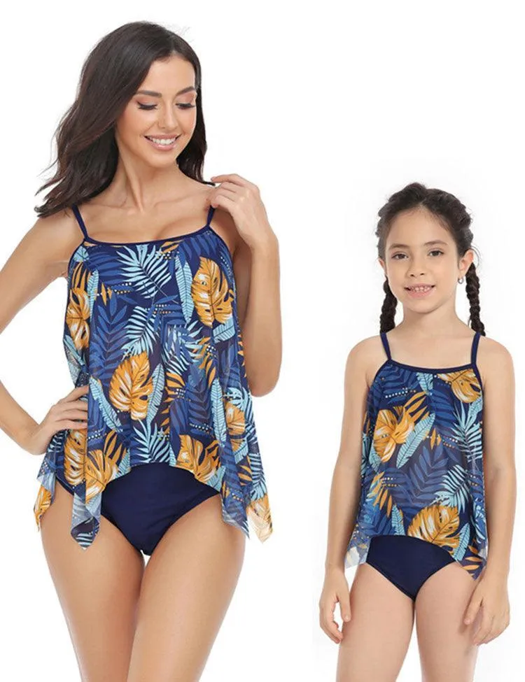 Flower Printed Tulle Family Matching Swim Suit - Image 3