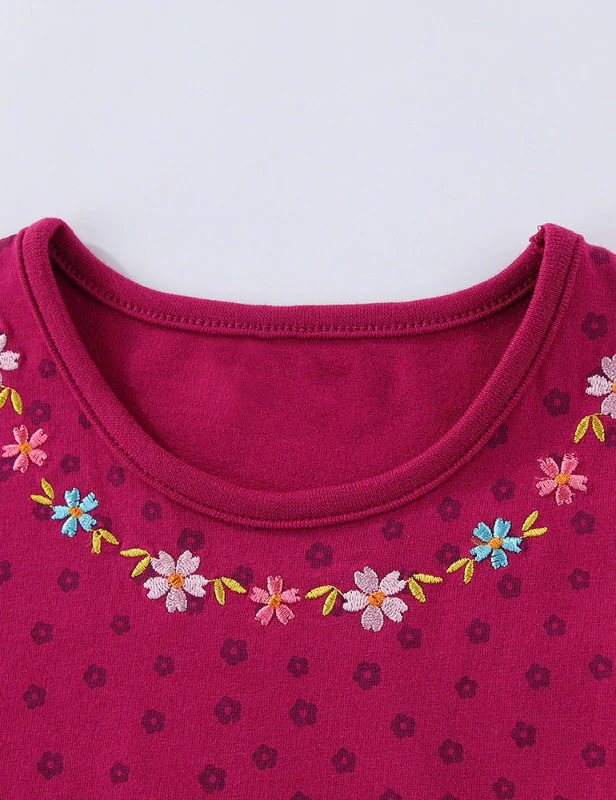 Flower Robin Embroidered Dress - Image 2
