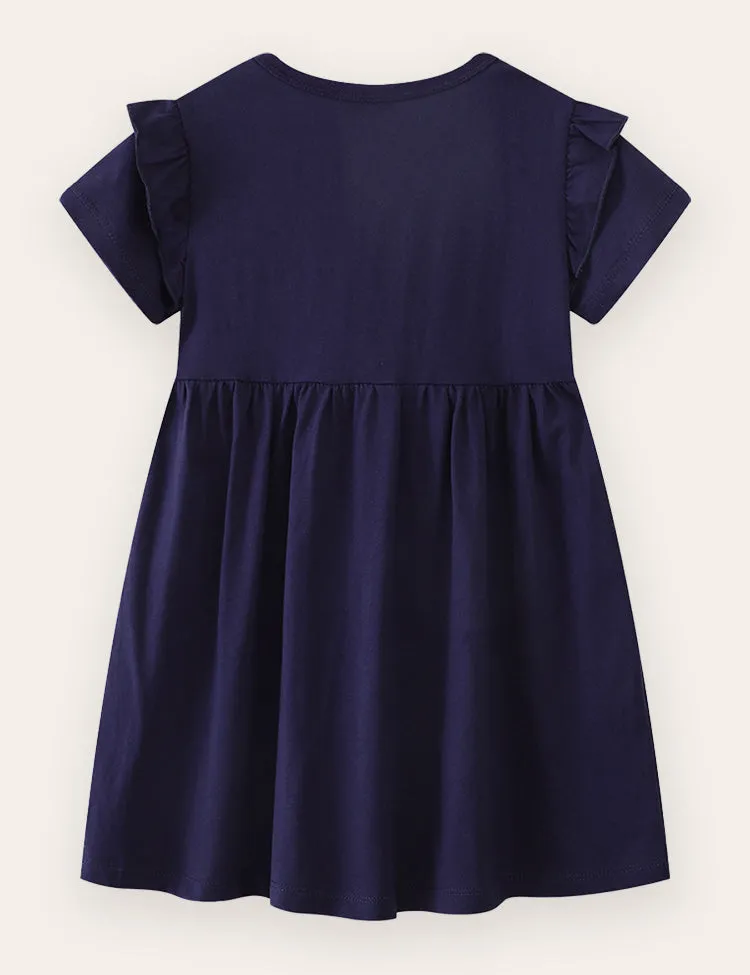 Flower Unicorn Embroidered Cotton Dress - Image 2