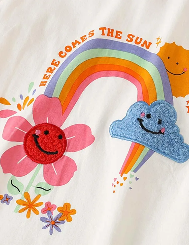 Flowers Rainbow Printed Cloud Appliqué Set - Image 2
