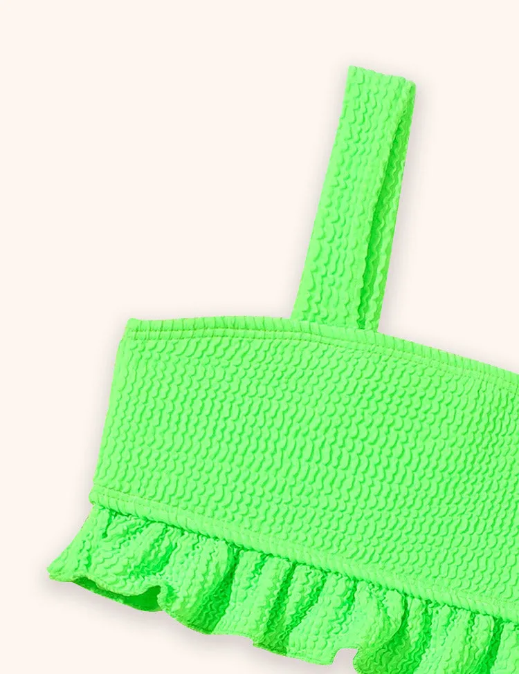 Fluorescent Color Split Swimsuit - Image 3