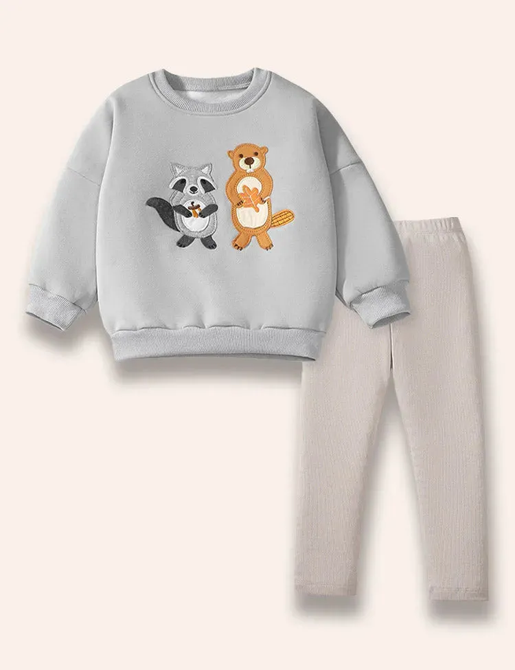 Forest Animal Friend Sweatshirt Set - Image 3
