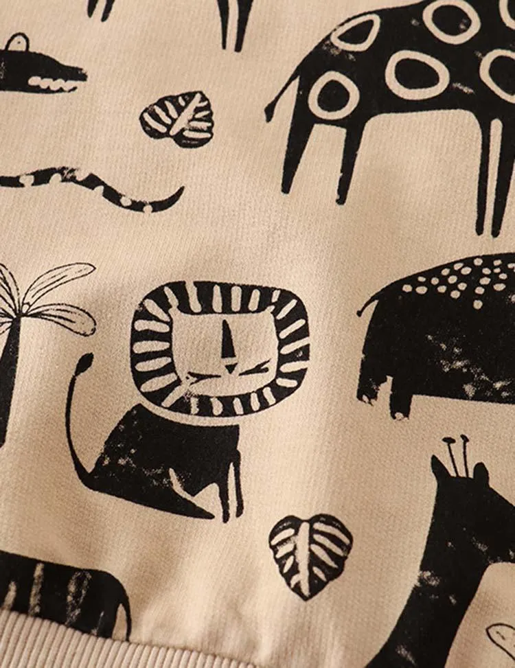Forest Animal Printed Sweatshirt - Image 4