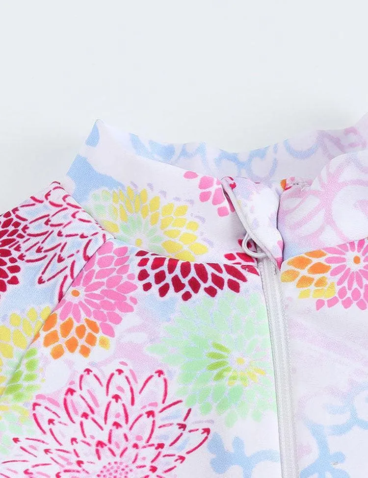 Fresh Floral Long Sleeved Swimsuit - Image 2